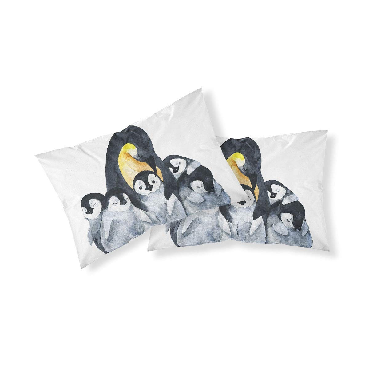 Pinguin Bettwäsche Set 155x220 Niedliches Tiermuster Kinder Teenie Bettbezug Set 2 Stücke mit Reißverschlüssen Mikrofaser Schnee Dekor Trösterbezug Set Niedliches Pinguin Tiermuster Bettbezug