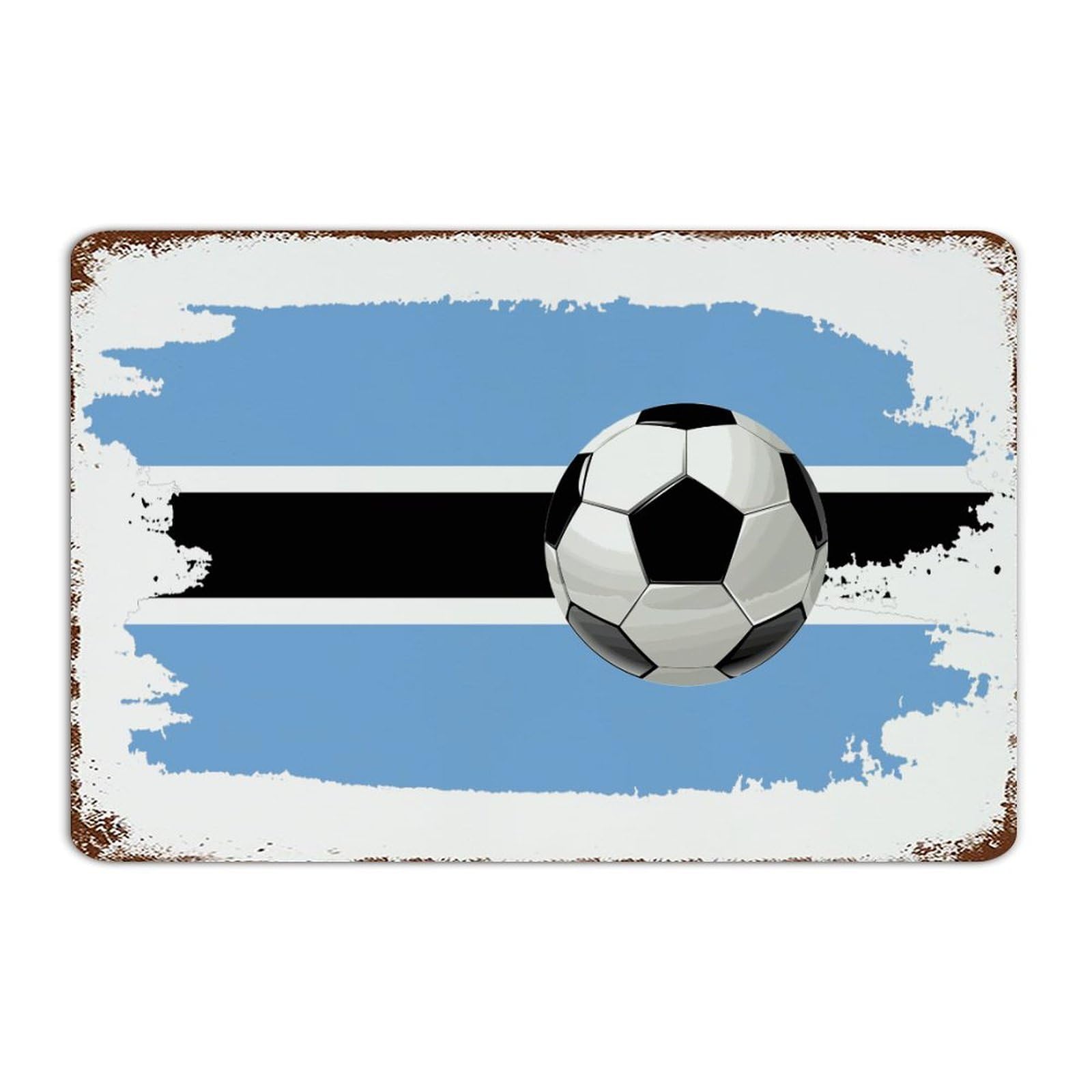 Plaque en métal personnalisée cadeau idéal football Botswana pour homme passionné