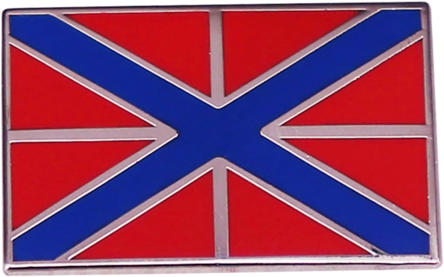 Pinstant Russia Russian Federation Naval Jack Flag Navy USSR Soviet Union Communist Cross 1" Enamel Pin Badge, 1 Inch wide, enamel, enamel