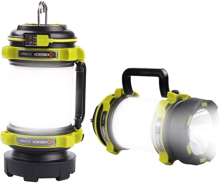 MA3TY Camping Lantern Torch Rechargeable Super Bright Fishing Lantern Hunting Torch Flashlight, Power Bank, Waterproof Brightness Adjustable