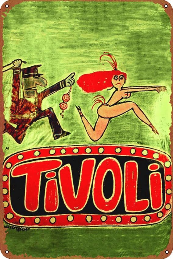 Tivoli posters Tin Signs Retro Metal Movie Tins for Bar Pub Home Cafes Wall Decor, 8X12 Inch (20X30 CM)