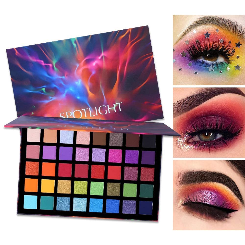 URBANMAC Spotlight Eyeshadow Palette, Professional 40 Color Eye Shadow Matte Shimmer Makeup Pallet Highly Pigmented Colorful Powder Long Lasting Waterproof Eye Shadow - Multicolor 4