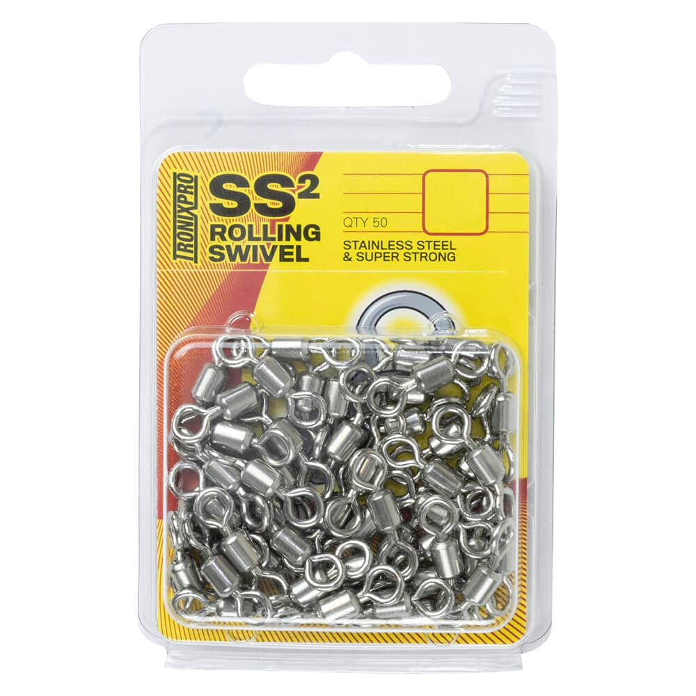 Tronixpro SS2 Stainless Steel Swivels, Super Strong, 13 Sizes, Max Packs (Max Packs | Size 2/0 | 212 kg | 467 lbs | 40 pcs)