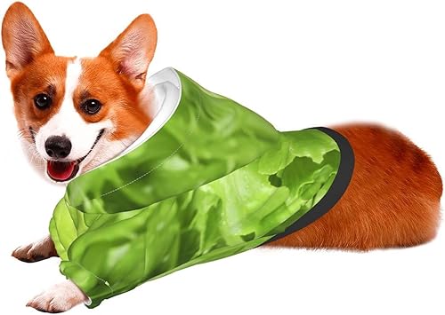 Miniatura 3 de Sudadera con capucha para perro con estampado de lechuga verde, ropa para mascotas, disfraces, sudadera de invierno para perros pequeños, gatos,