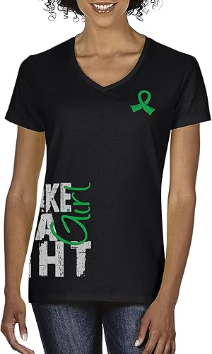 Fight Like a Girl Camiseta con cuello en V para mujer