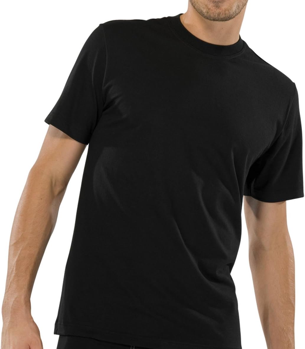 Schiesser2 piece American T-shirt round neck Men's T-Shirt - Black