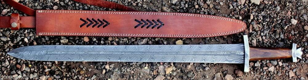 32 Unique Blades - Viking Battle Ready Sword Full Tang 32 Inches With Sheath Damascus Steel Custom (Viking) - Image 3