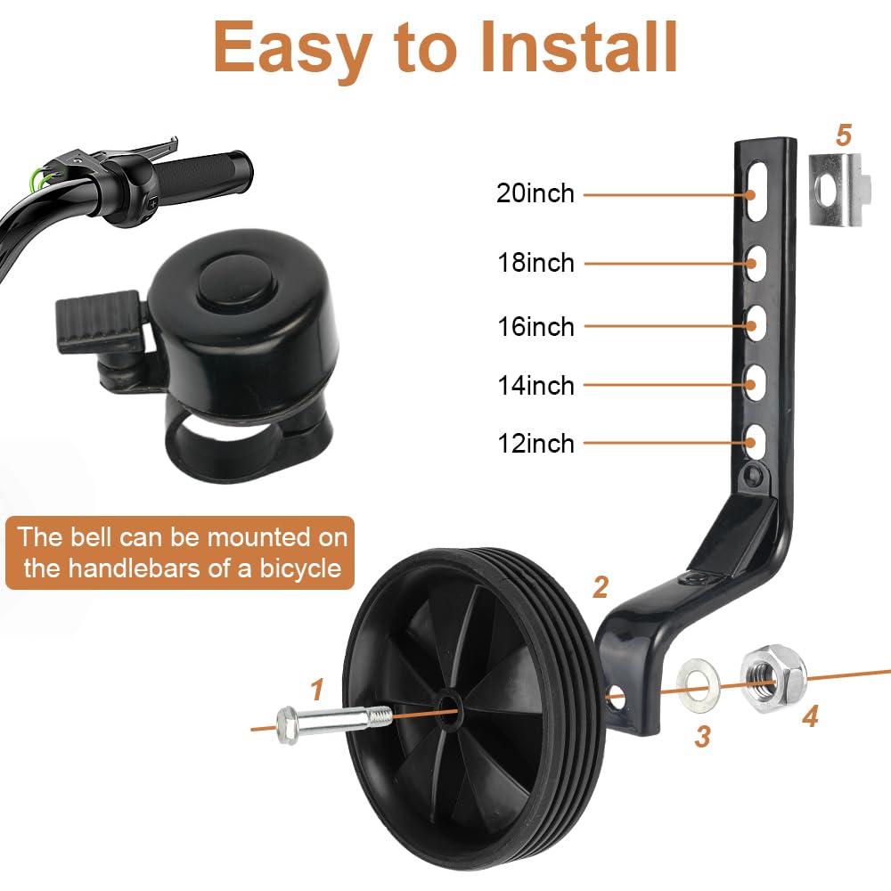 Ruote Di Supporto Per Bici Bambini - Regolabili E Rimovibili - Per Bici 12/14/16 Pollici - Fino A 30 Kg - Foto 2