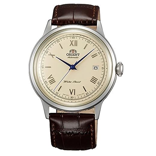Orient Relógio social masculino '2ª geração Bambino Ver. 5.1 cm japonês automático de aço inoxidável e couro, cor: marrom (modelo: FAC00009N0), aço inoxidável, alça