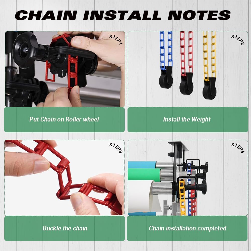 MagicLine Photography Backdrop 3 Roller Support System, 118 inch Stainless Steel Crossbars Manual Backdrop Stand,Wall/Ceiling/Light Stand Mount Background Holder for Home & Studio(Stability)