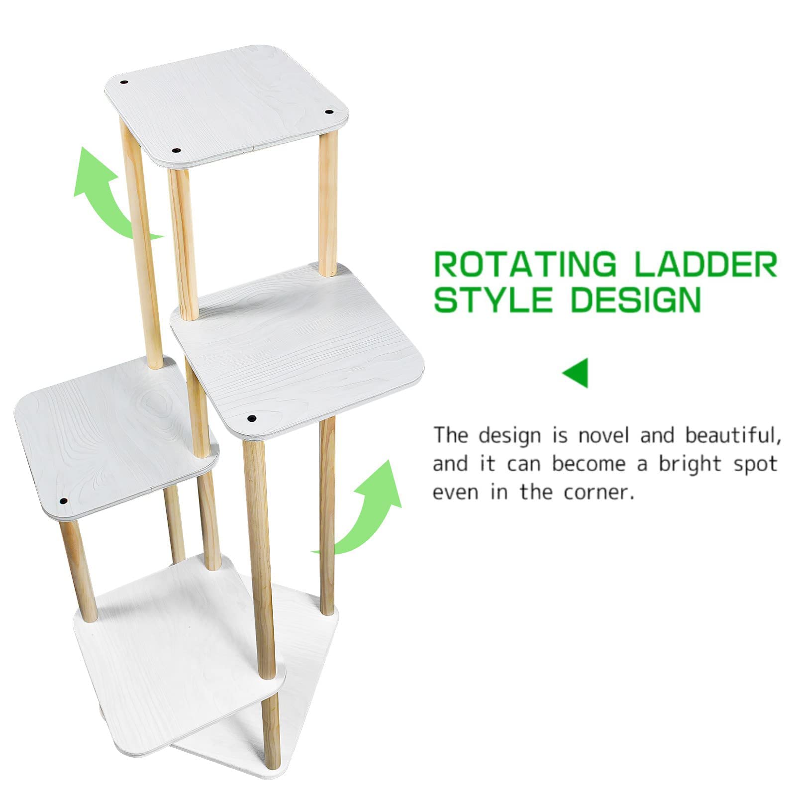 LIWSHWZ Plant Stands for Indoor Plants Multiple Wood 5 Tier Corner plant Shelf Holder Outdoor White Modern for Living Room, Patio, Balcony, Window Sturdy and Attractive Upgrade Design