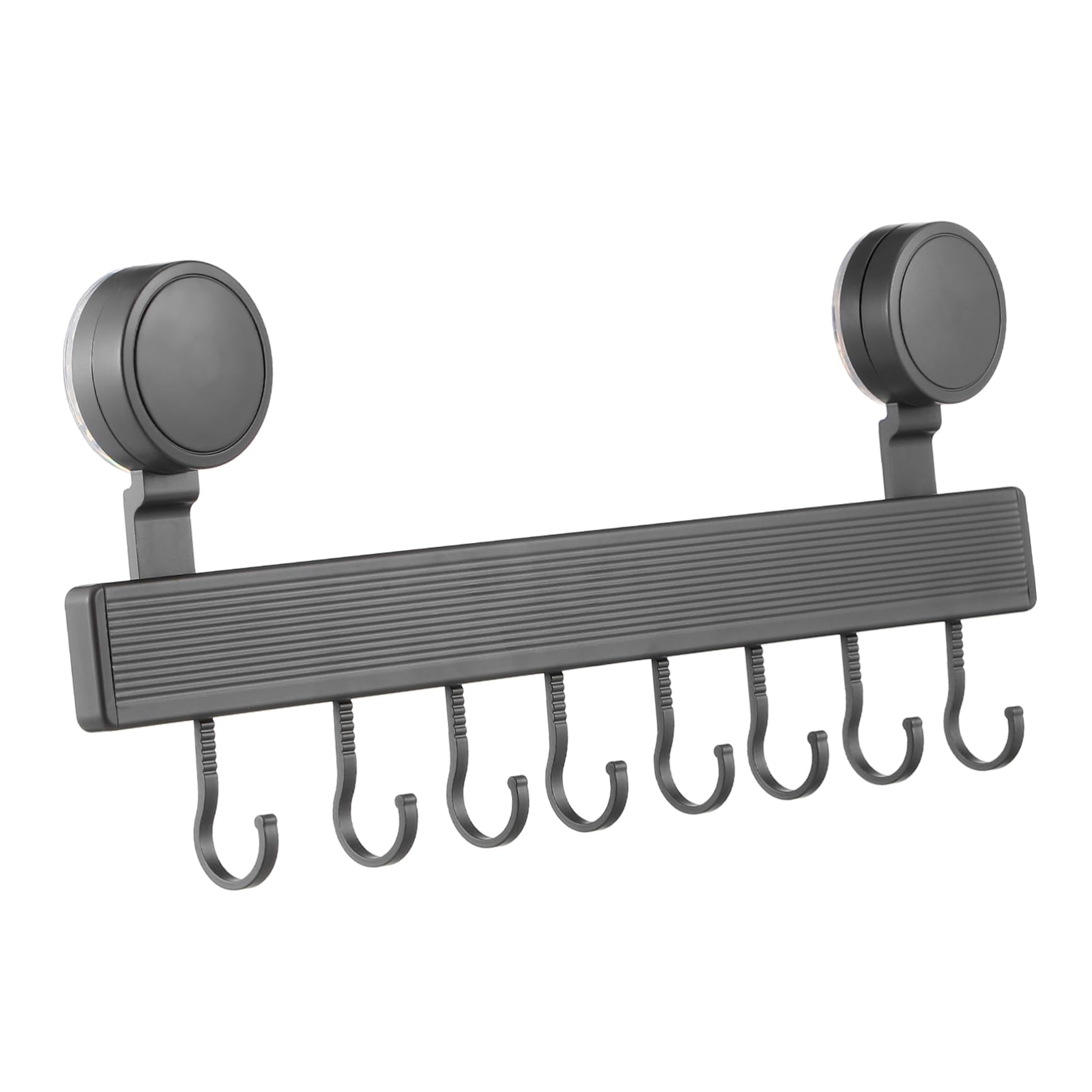 Porte-ustensiles de cuisine à ventouse Zerodeko en aluminium avec 8 crochets amovibles