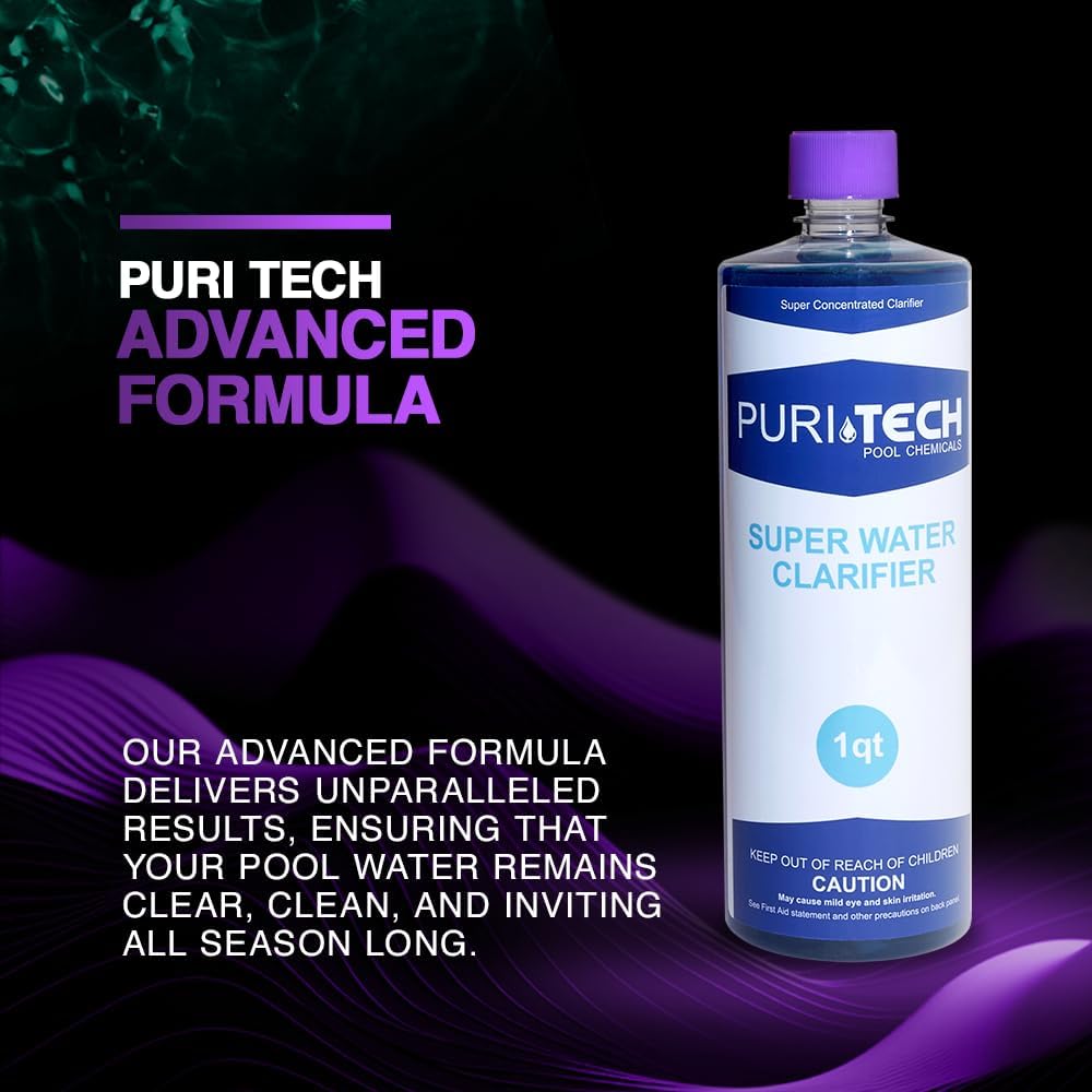 Puri Tech Chemicals Water Clarifier 1QT - Fast Acting Water Treatment - for In-ground and Above-Ground Swimming Pool - Cloudy Water Treatment Pool Clarifier - Image 5