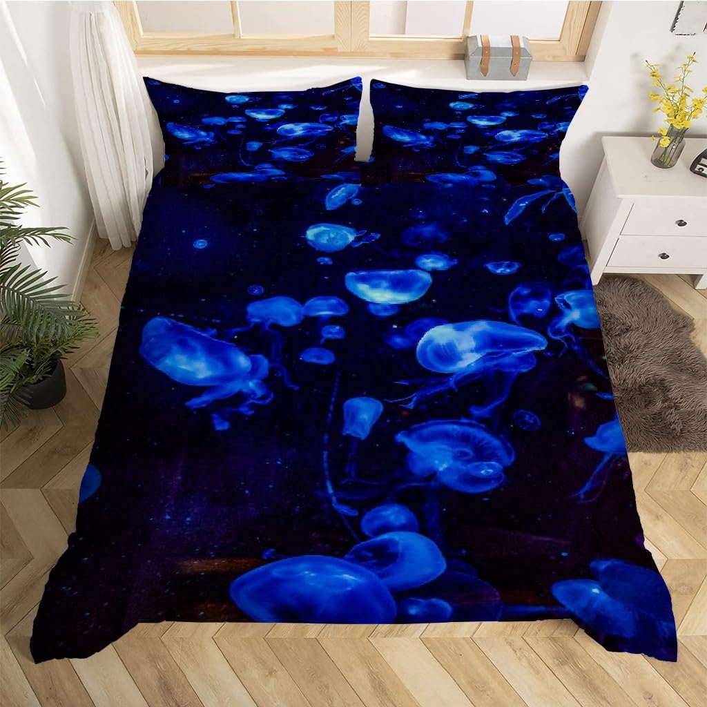 Amazon｜サイフォノフォア掛け布団カバー150x210 cm青いクラゲ