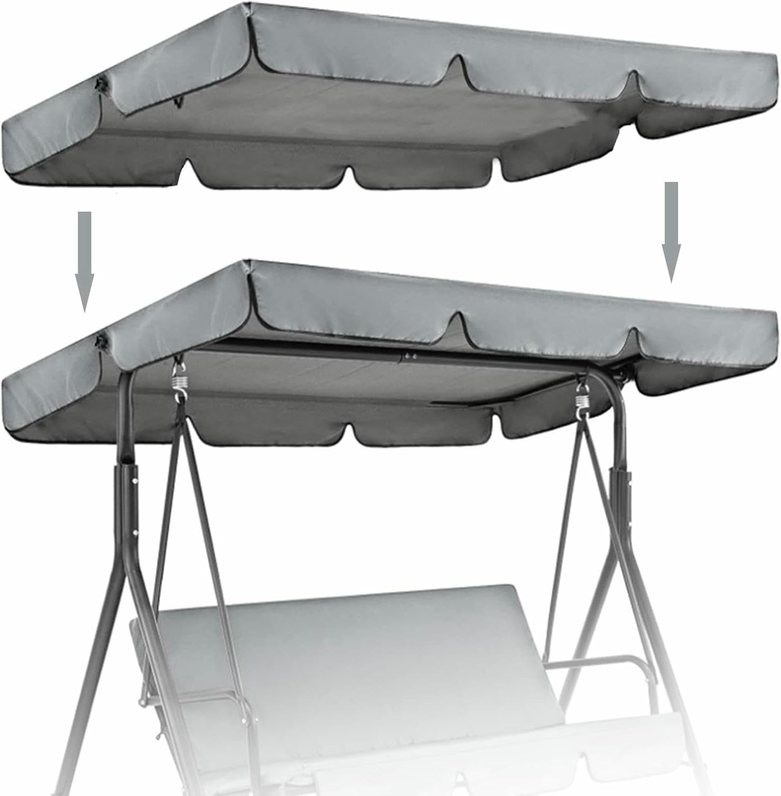 Dosel anti-UV para columpio exterior que soluciona el desgaste solar y la acumulación de agua