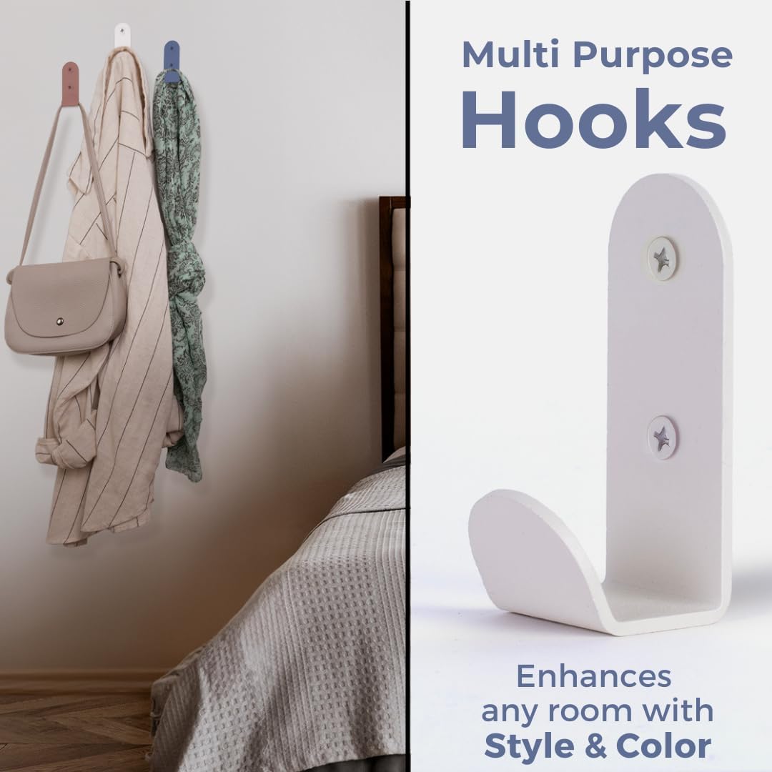 Heavy-Duty Wall Hooks for Hanging (Set of 3) – Stylish Metal Hooks for Coats, Backpacks, Towels & Bags | Decorative Wall Hooks in Chic Pastel Colors for Entryways, Kids’ Rooms & Bathrooms - Image 3