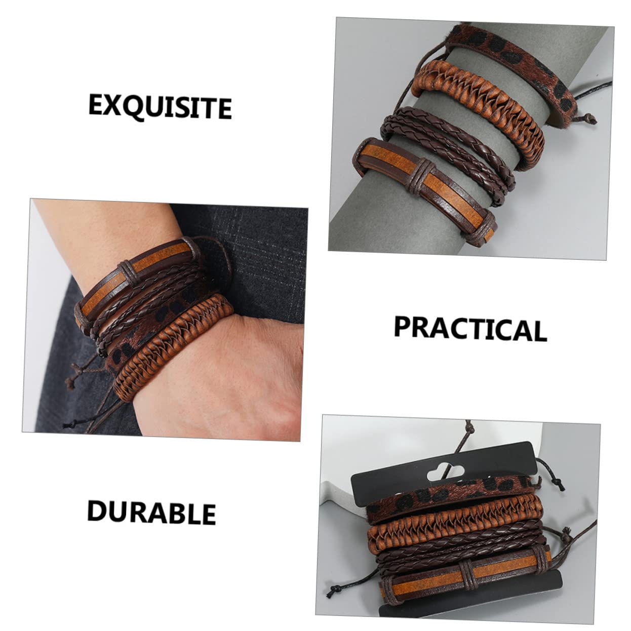 Beavorty 32piezas Brazalete De Cuero Trenzado Ajustable Unisex Para Mujeres y Hombres Joyería Retro De Moda Para Cumpleaños y Días Especiales