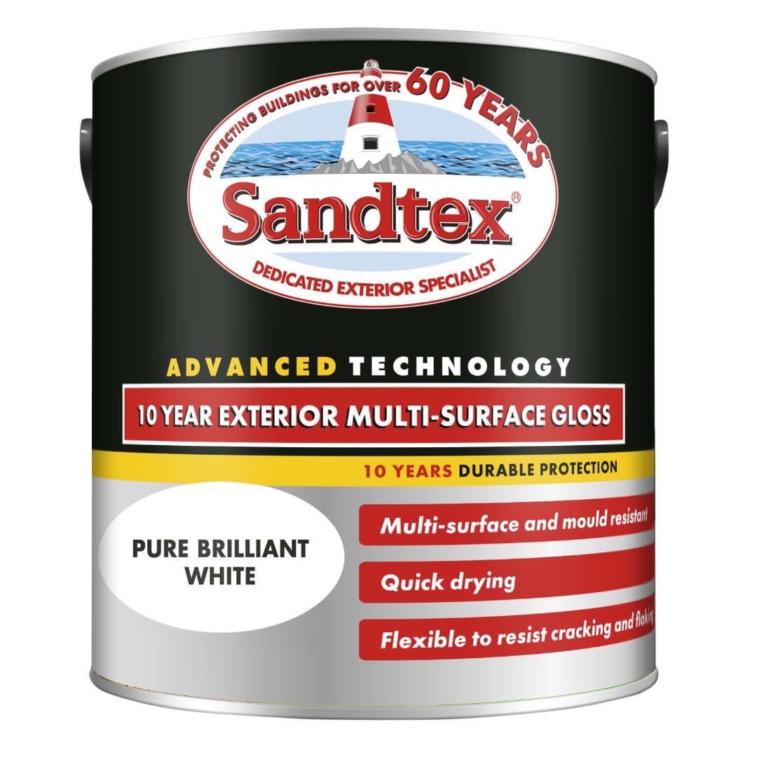 Sandtex 10 Year Exterior Multi-Surface Gloss 750ml Brilliant White