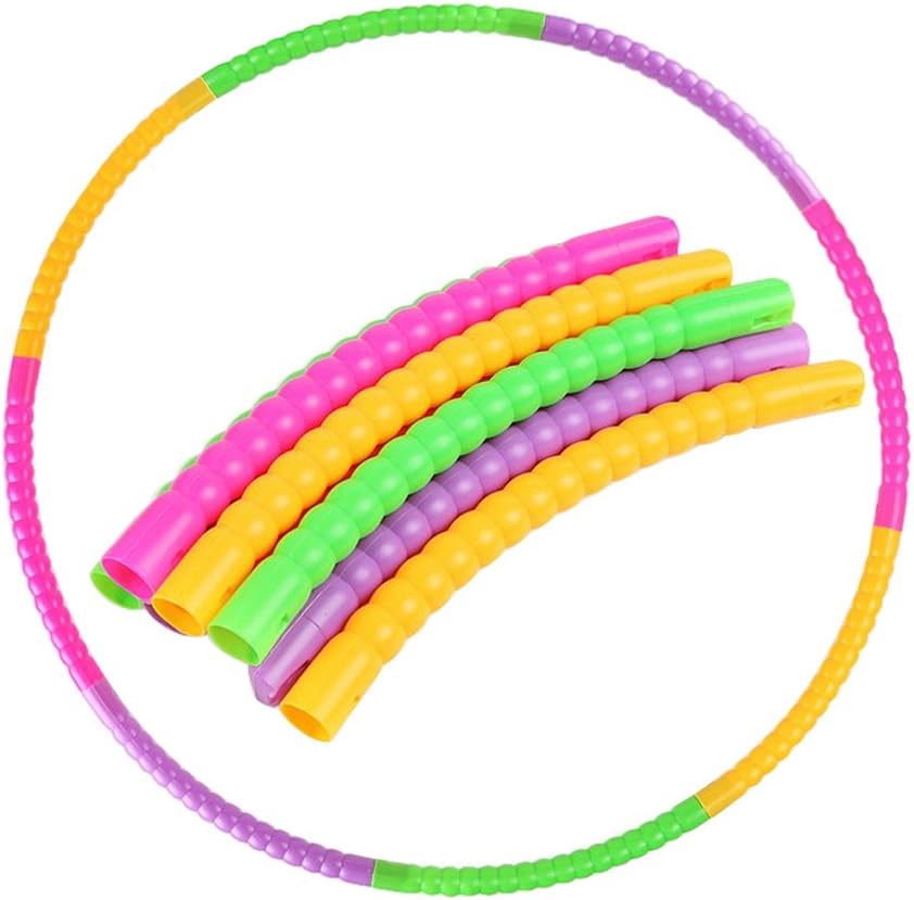 Kids Hula Hoop for Children's Exercise Fitness Workout, Suitable for 3-8 Years Old Child's Sports and Playing Games, 8 Colorful Segments, Snap Together and Detachable, ABS Plastics (60cm)