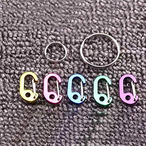 Abcool 7Pcs Keychain Keyring Clips Mini Carabiner - 1 Inch Micro Tiny Small Fixed Eye Hole Paracord Aluminum Hooks For Home Rv Camping Fishing Hiking Traveling And Sports Outdoors #TOP1