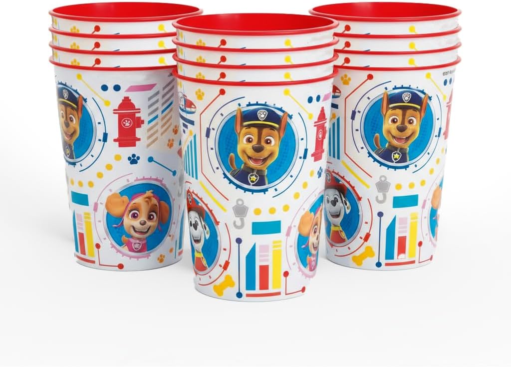 Unique Paw Patrol 12 Pack 16 oz Plastic Reusable Favor Cups – Birthday Party Supplies, Goodie Bag Favors, Kids’ Drinkware & Take-Home Gifts