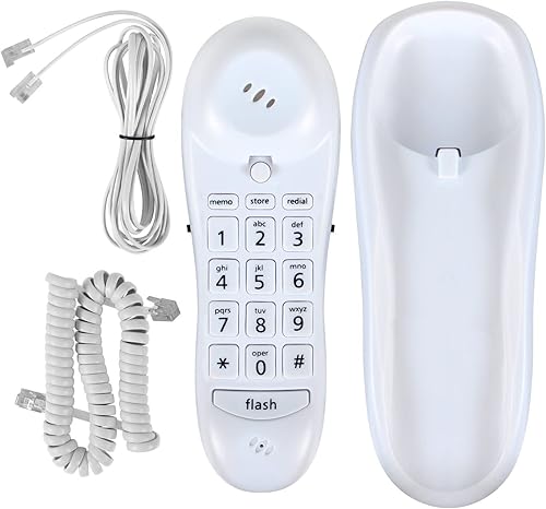 Miniatura 4 de Slimline teléfono para pared o computadora con memoria, Blanco