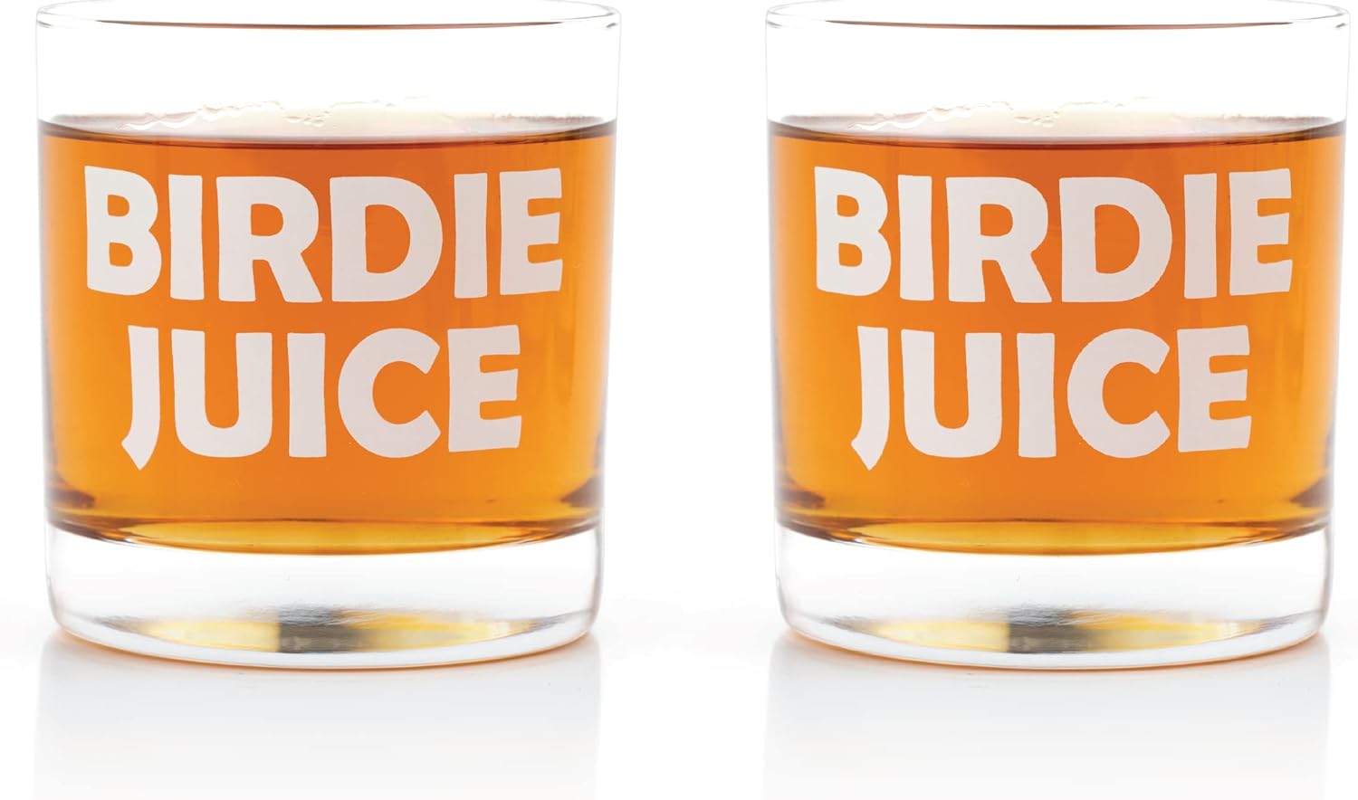 JEM GLASS Birdie Juice Golf Whiskey Glasses Set Of 2 Bright White Dishwasher