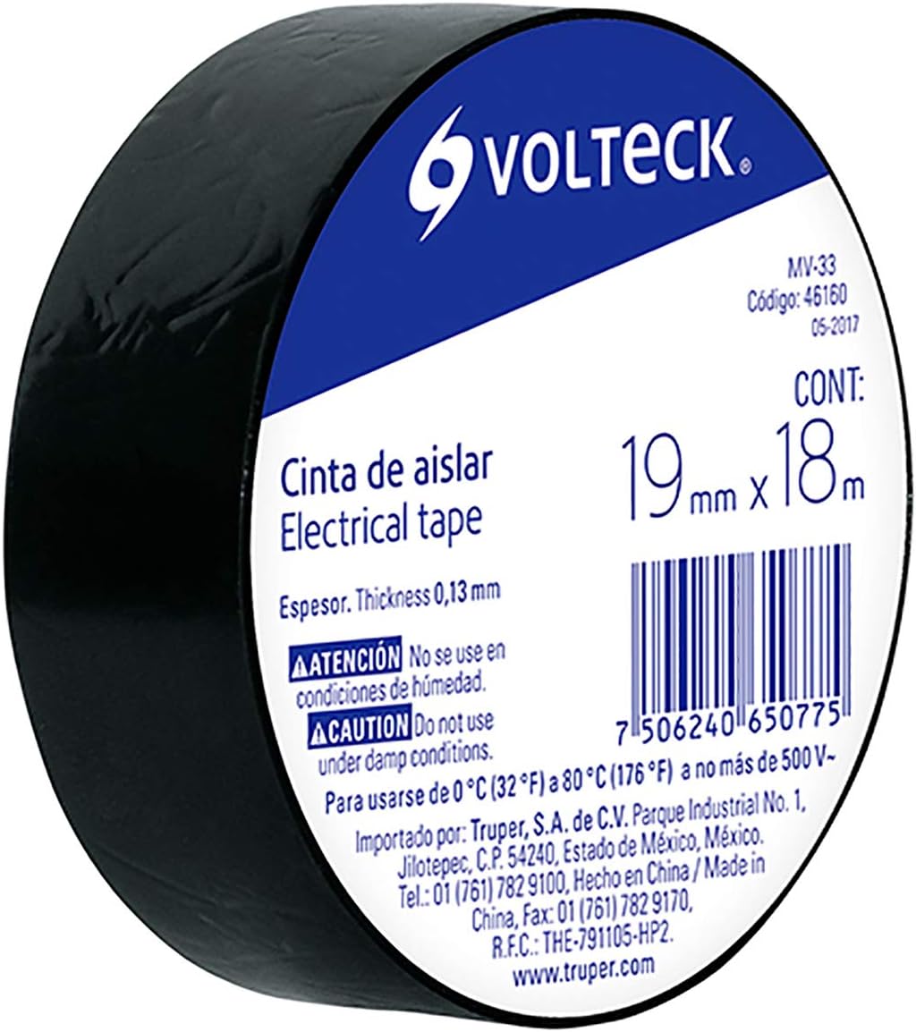 Duct tape, 33, 18 m, black, Volteck Tools & Home Improvement