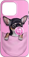 Vista 20 de Black Chihuahua Dog in Pocket with Bubble Gum Case for iPhone 17