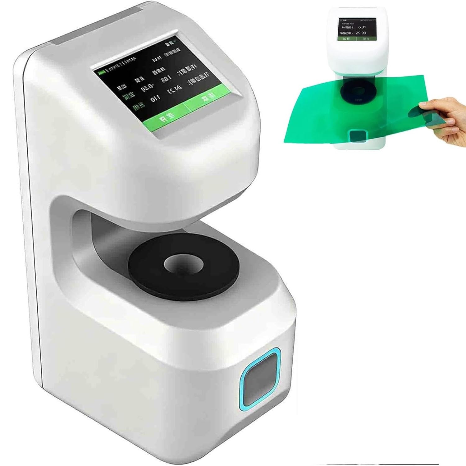 Medidor de neblina portátil, probador de transmisión de pantalla táctil de mano con pantalla de 2.8 pulgadas, mide grosor ≤ 40 mm, resolución 0.01%-0.1%, ideal para películas, vidrio y placa de