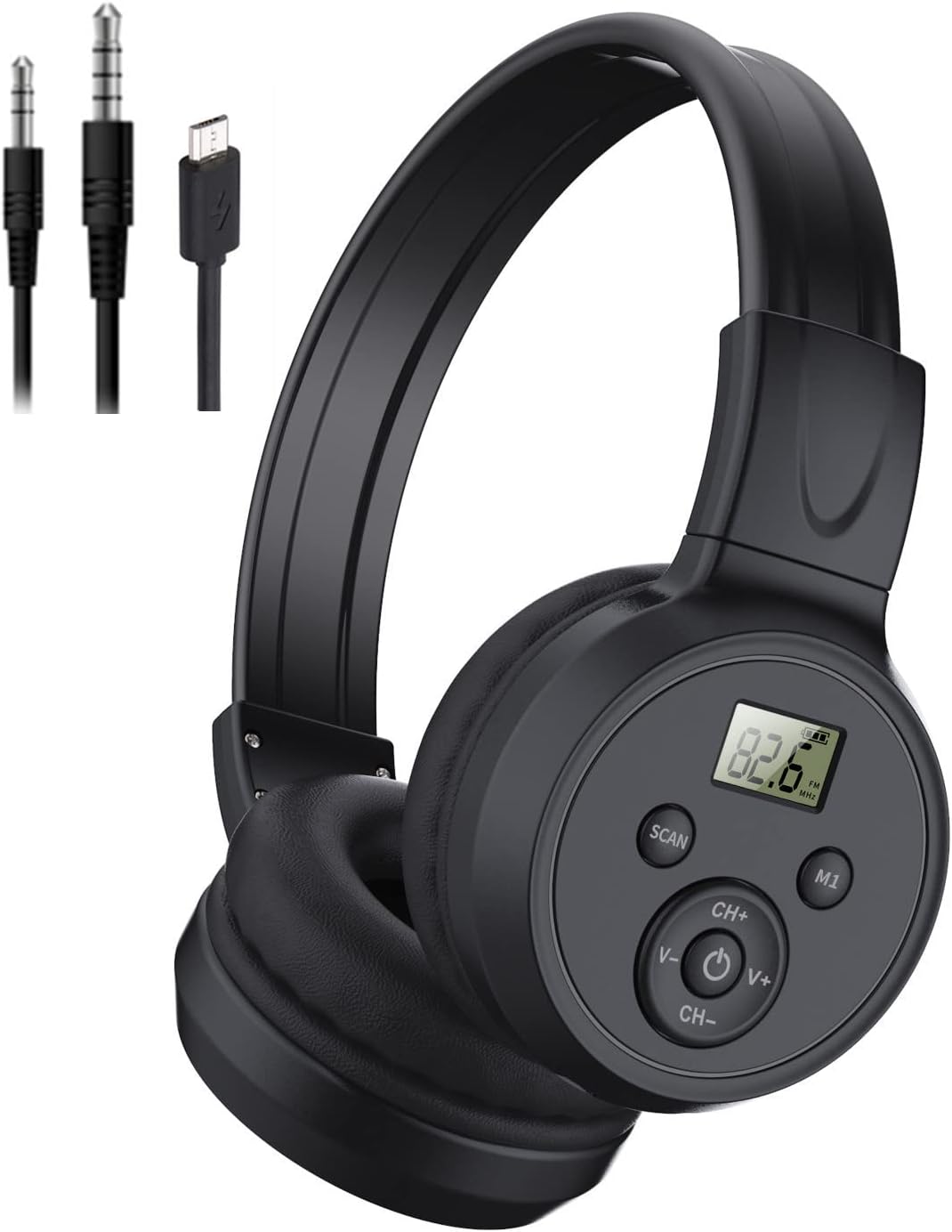 F4 Rechargeable & Portable Personal FM Radio Headphones with Best Reception, FM Headset Radio Receiver for Meeting, Daily Works, Hiking, Jogging