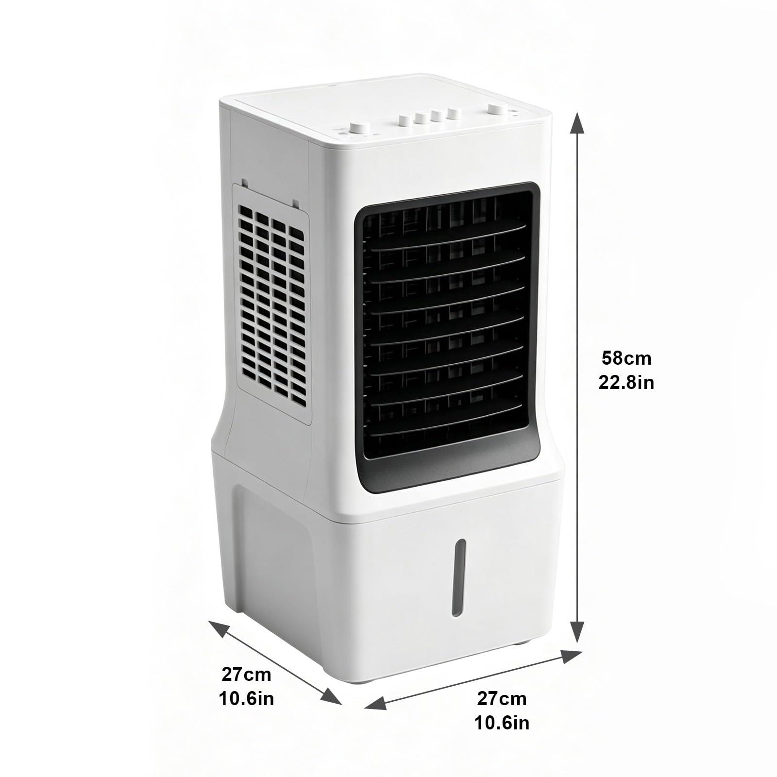 Condizionatore Portatile, Raffrescatore Evaporativo Silenzioso con 3 Velocità, Ventilatore di Raffreddamento Oscillante a 60° con Maniglia per Casa e Ufficio