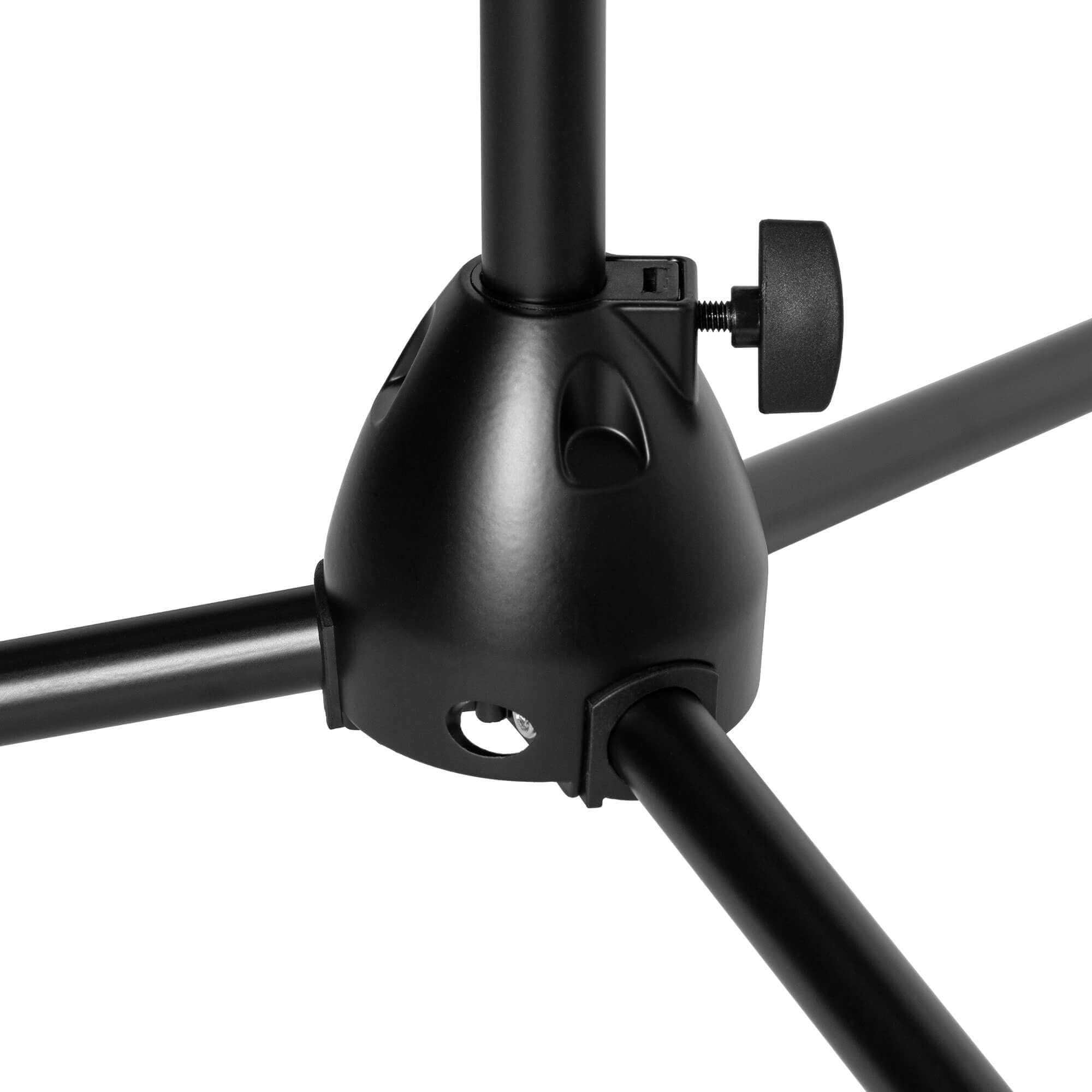 Tiger MCA23-BK Soporte de Micrófono Profesional con Base de Trípode - Negro | Altura Ajustable de 109,5 a 177 cm, Embrague Fácil, Clip Resistente - para Estudio, Grabación, Podcast, Voz