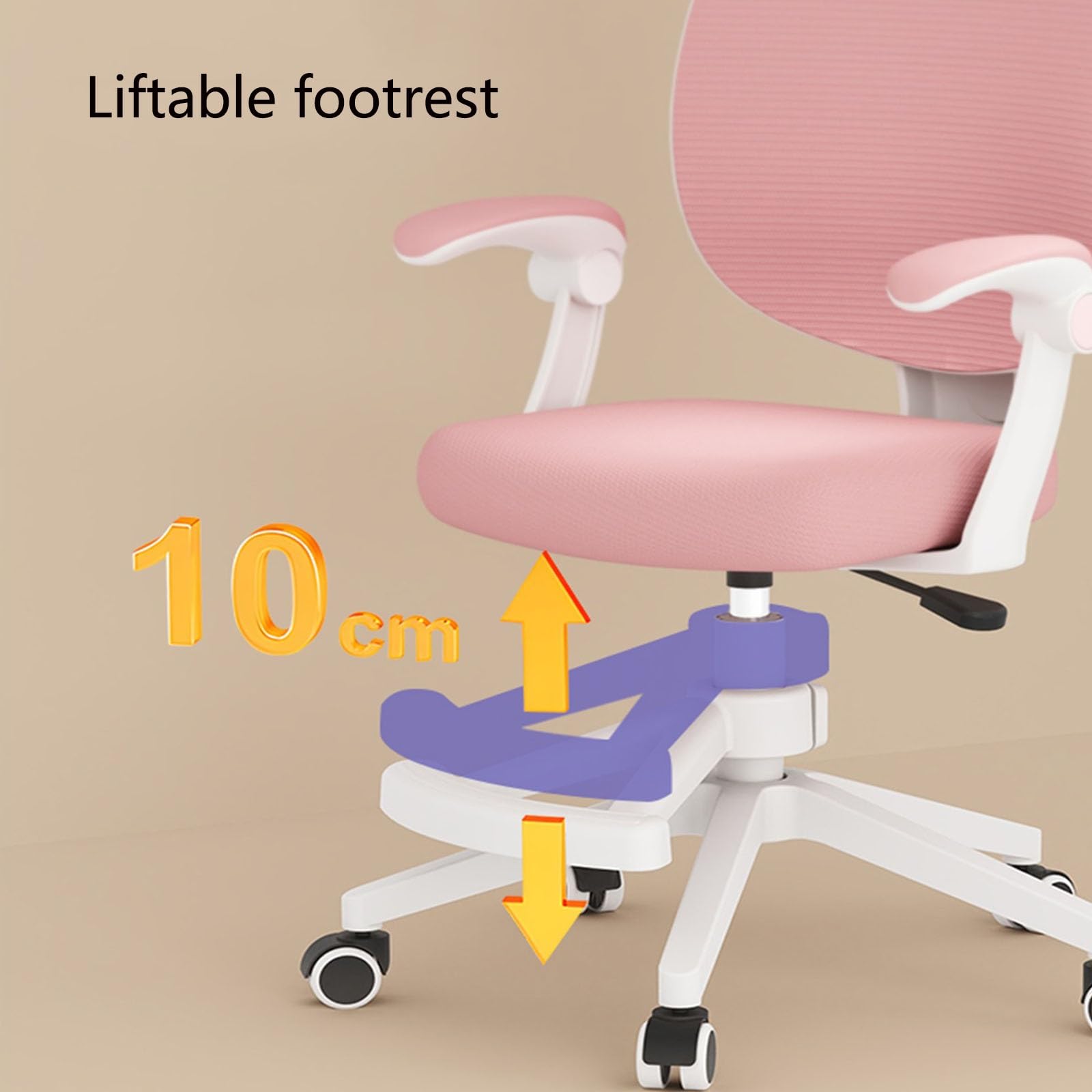 biurka i krzesła Ergonomiczne krzesło biurowe dla dzieci, krzesło do nauki dla dzieci, krzesło biurowe dla dzieci, funkcja wsparcia talii do domu/szkoły/biura krzesła do nauki (różowe)