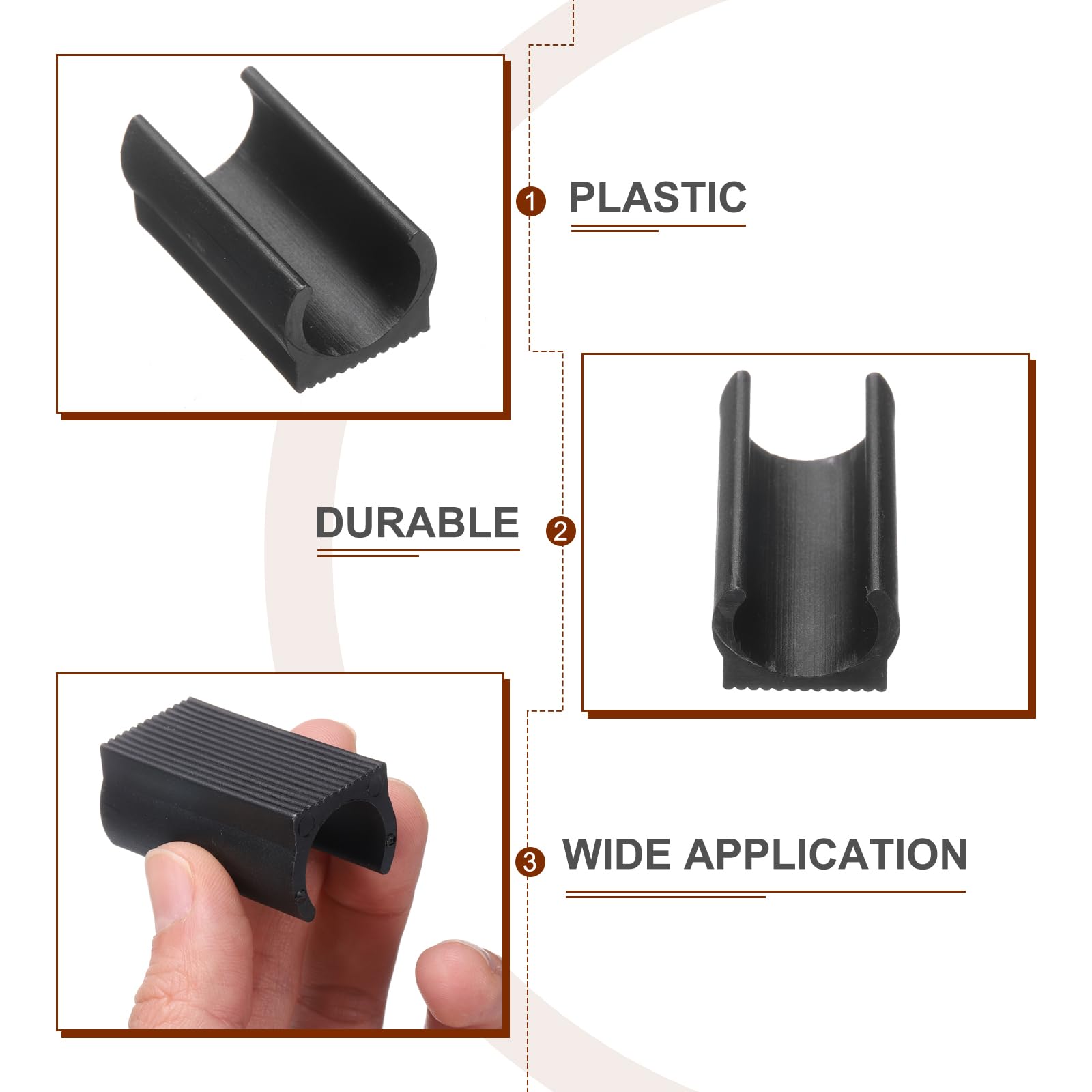 uxcell 20 Pcs Chair Foot O Shaped Floor Glides, 40mm Plastic Chair Leg Caps, Non-Slip Chair Foot Pads for Chair Legs Black - Image 4
