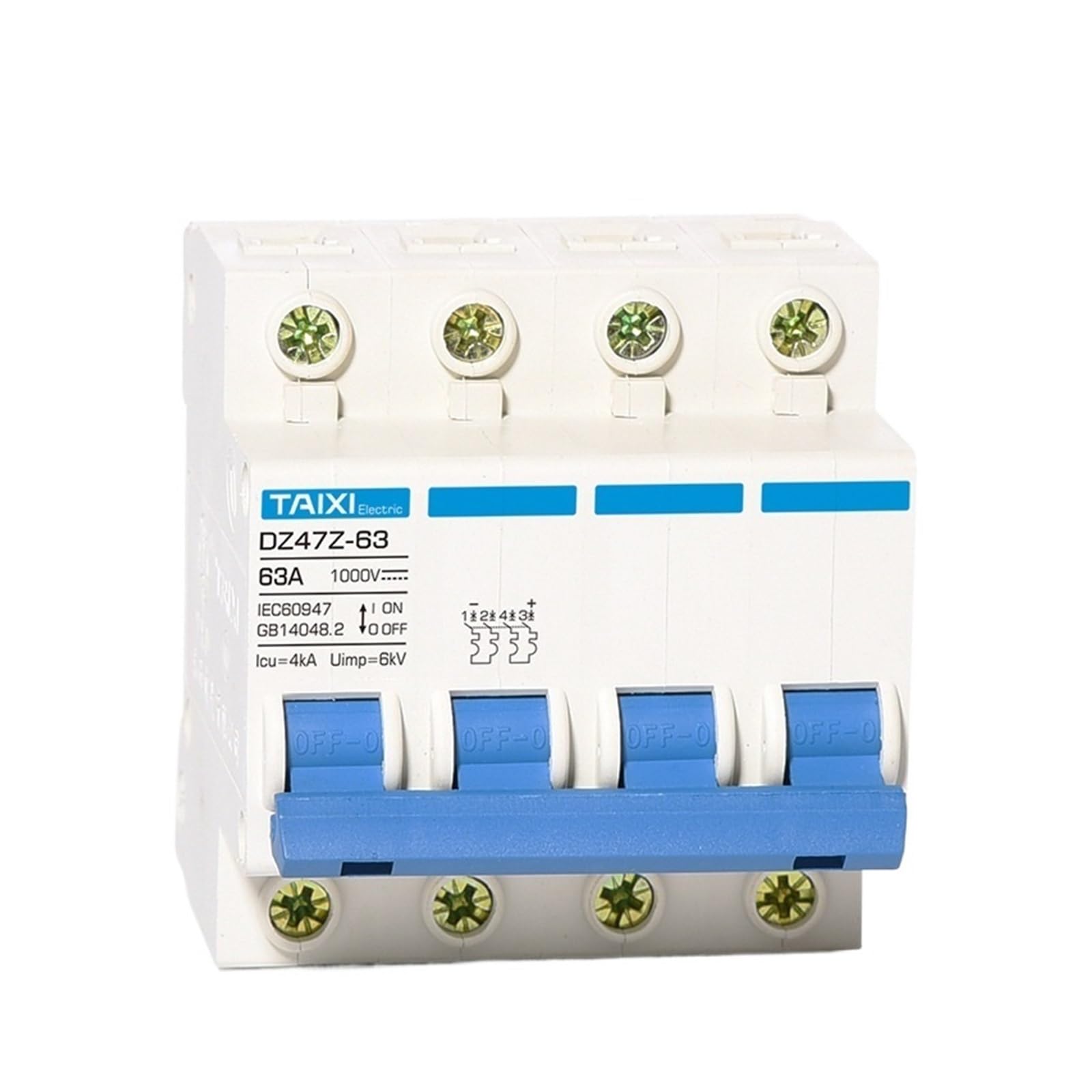 GVBAEPIEO IEC Standard 4P 10A/16A/20A/32A/63A 1000V DC Circuit Breaker Quick Disconnect(4P 20A)