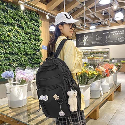 GAXOS Bear Pin Aesthetic Backpack