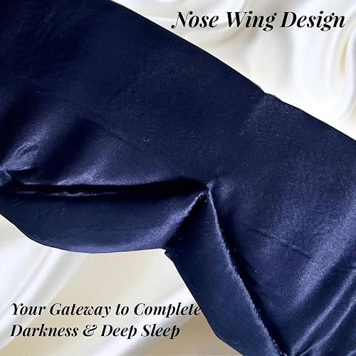 Miniatura 5 de Máscara de ojos 100% seda de morera para dormir  Máscara de dormir para dormir de lado  Correa ajustable  Cubierta de sombra suave y transpirable