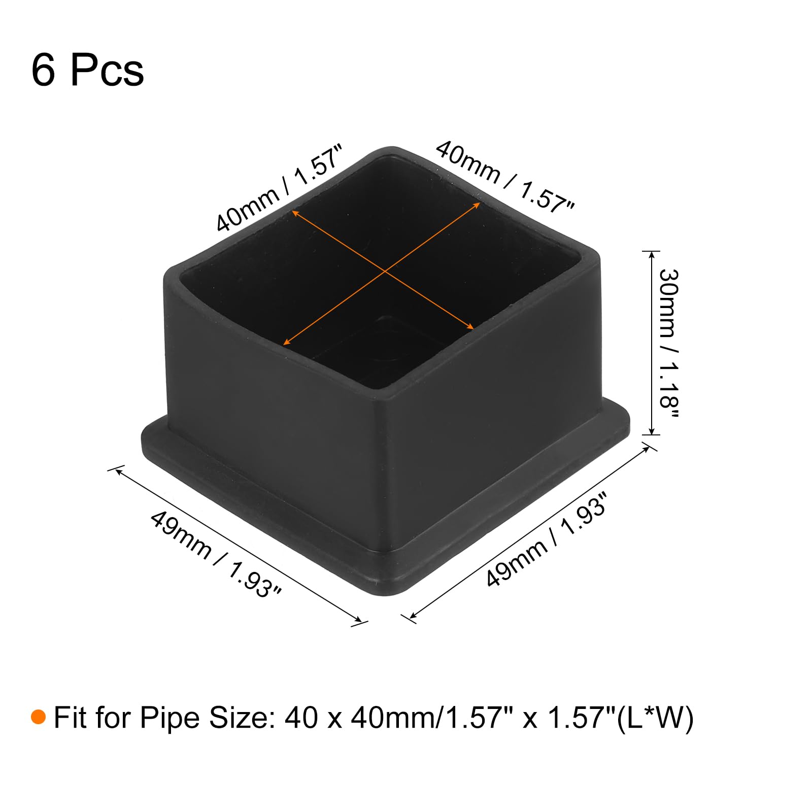 32 Pcs stoelpootbeschermers met vilt, transparant rechthoekig siliconen stoelpootkappen, viltglijders voor stoelen, stoelpootbeschermers voor hardhouten vloeren(Breedte 19-25mm,Lengte 38-50mm