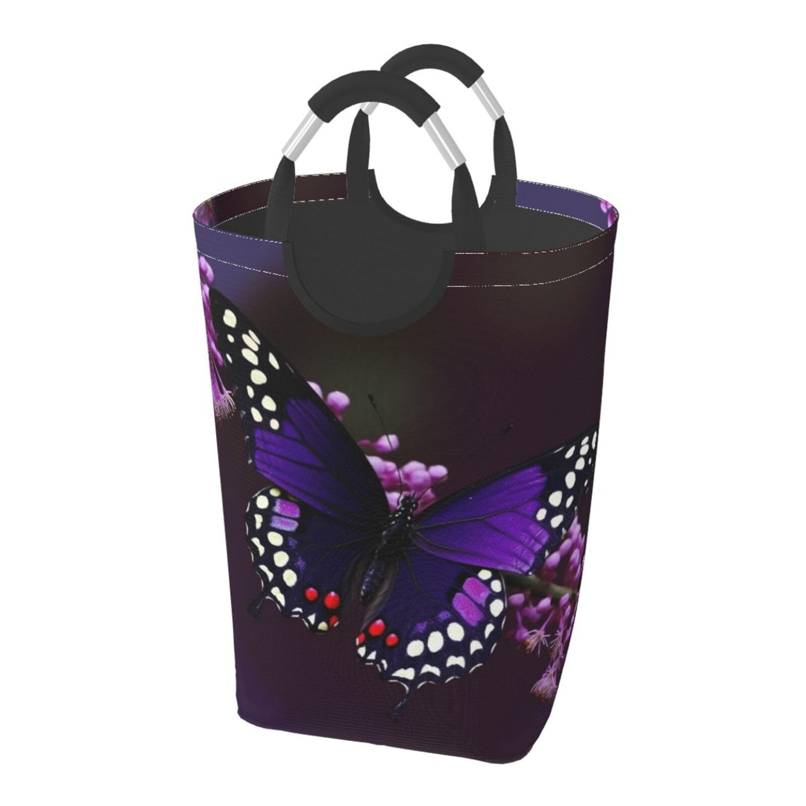 Grand panier à linge pliable autonome prune pour la chambre et le salon