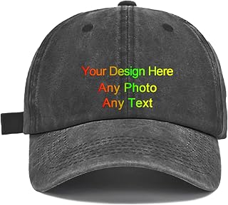 Custom Baseball Cap for Men & Women - Custom Hat Design Your Own Logo with Text, Personalized Trucker/Snapback/Dad Hat
