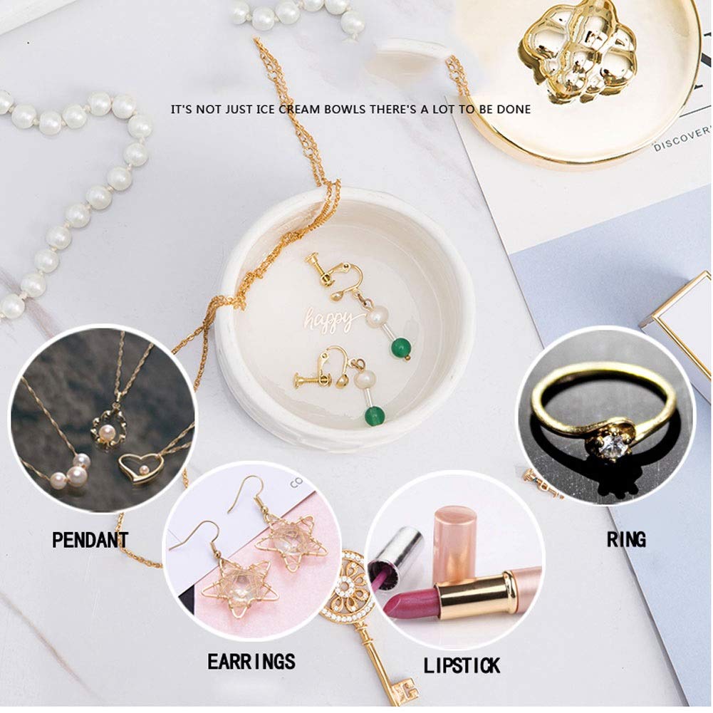 Joyero de cerámica para collar, anillo y pendientes, caja de almacenamiento creativa de abeja, decoración de dormitorio, mini joyero, caja de regalo para mujer