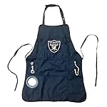 Team Sports America NFL Las Vegas Raiders Ultimate Grilling Apron with Adjustable Straps | Bottle Opener and Insulated Beverage Holder | Machine Washable |