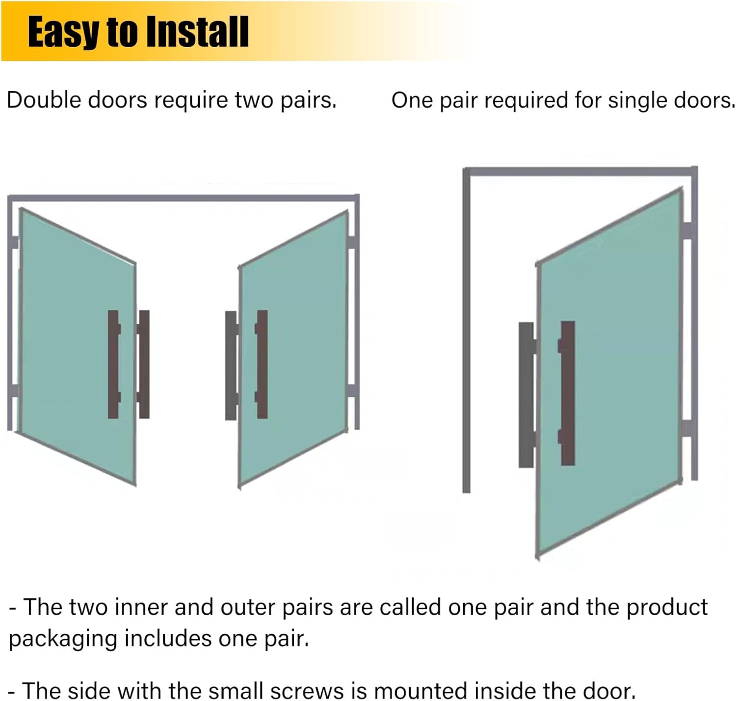 Heavy Duty Commercial Aluminum Sliding Door Handle Long 120cm/47.2in Modern Front Door Handle
