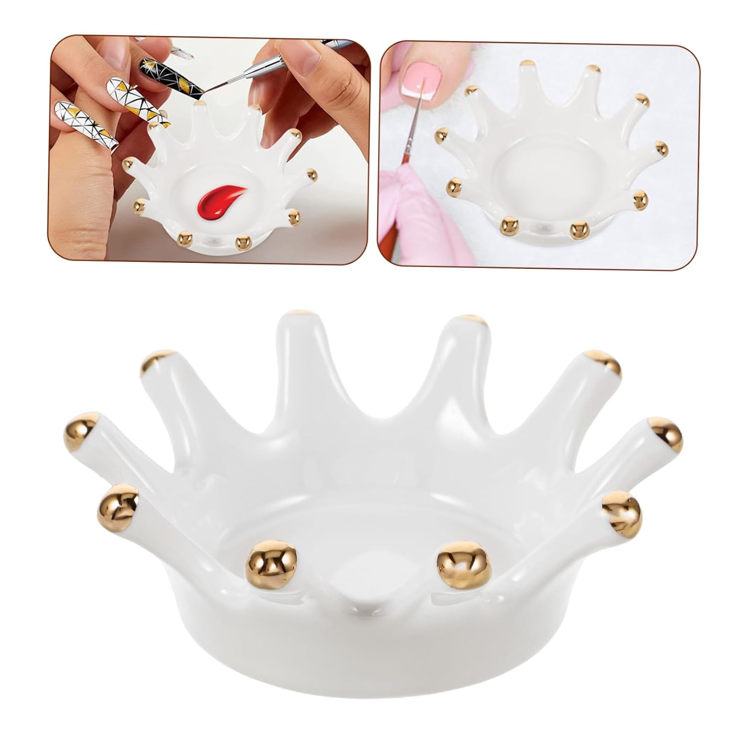 CALLARON Ceramic Nail Cup for Nail Art Durable Replaceable Bowl for Mixing Liquids Compact for Easy Use for Manicure Care Lightweight and Reliable Design
