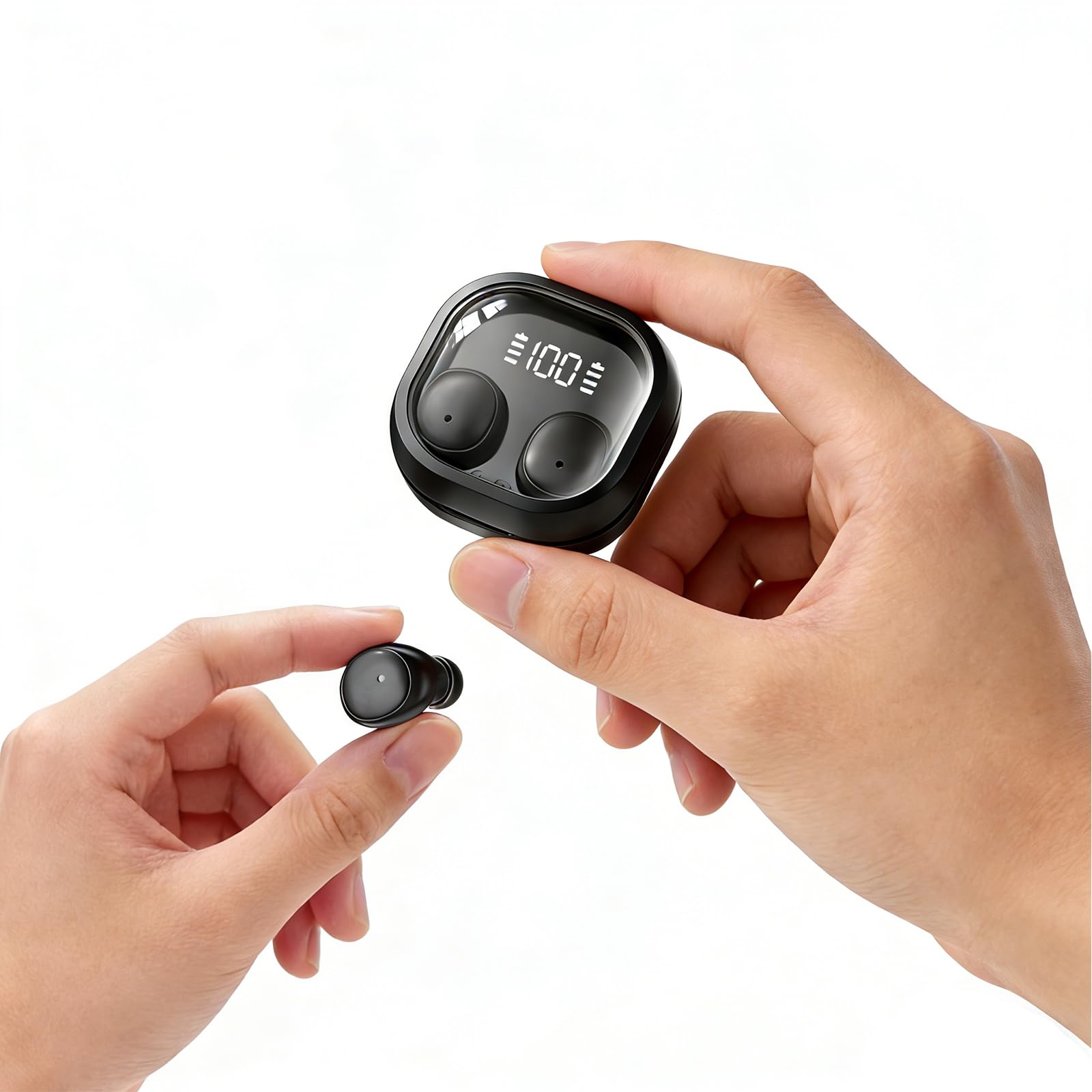 Auriculares pequeños invisibles con Bluetooth, pequeños y discretos, ocultos en el oído, mini auriculares inalámbricos para el trabajo, orejas pequeñas, para dormir de lado, cómodos auriculares para
