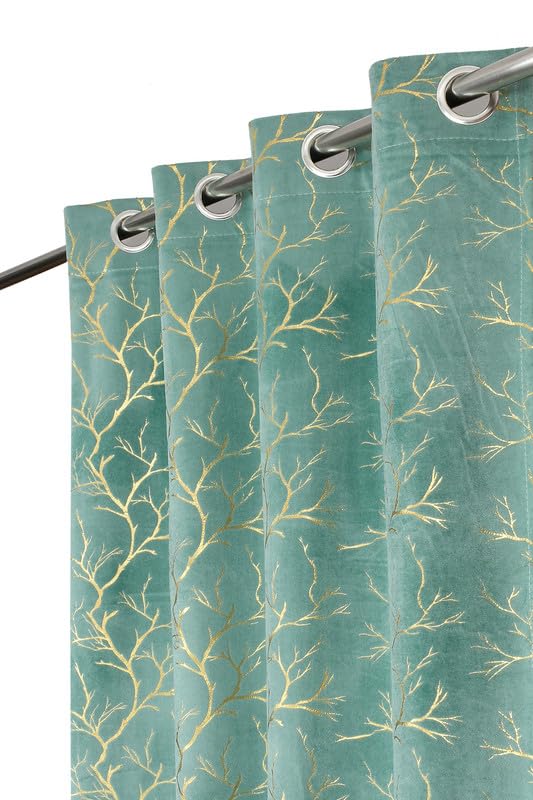 RED RIBBON DECOR Heavy Velvet Fabric Room Darkening Curtains 9 Feet for Long Door, Aqua Island, Single Piece (B0D1BTT3W7) Amazon Price History, Amazon Price Tracker