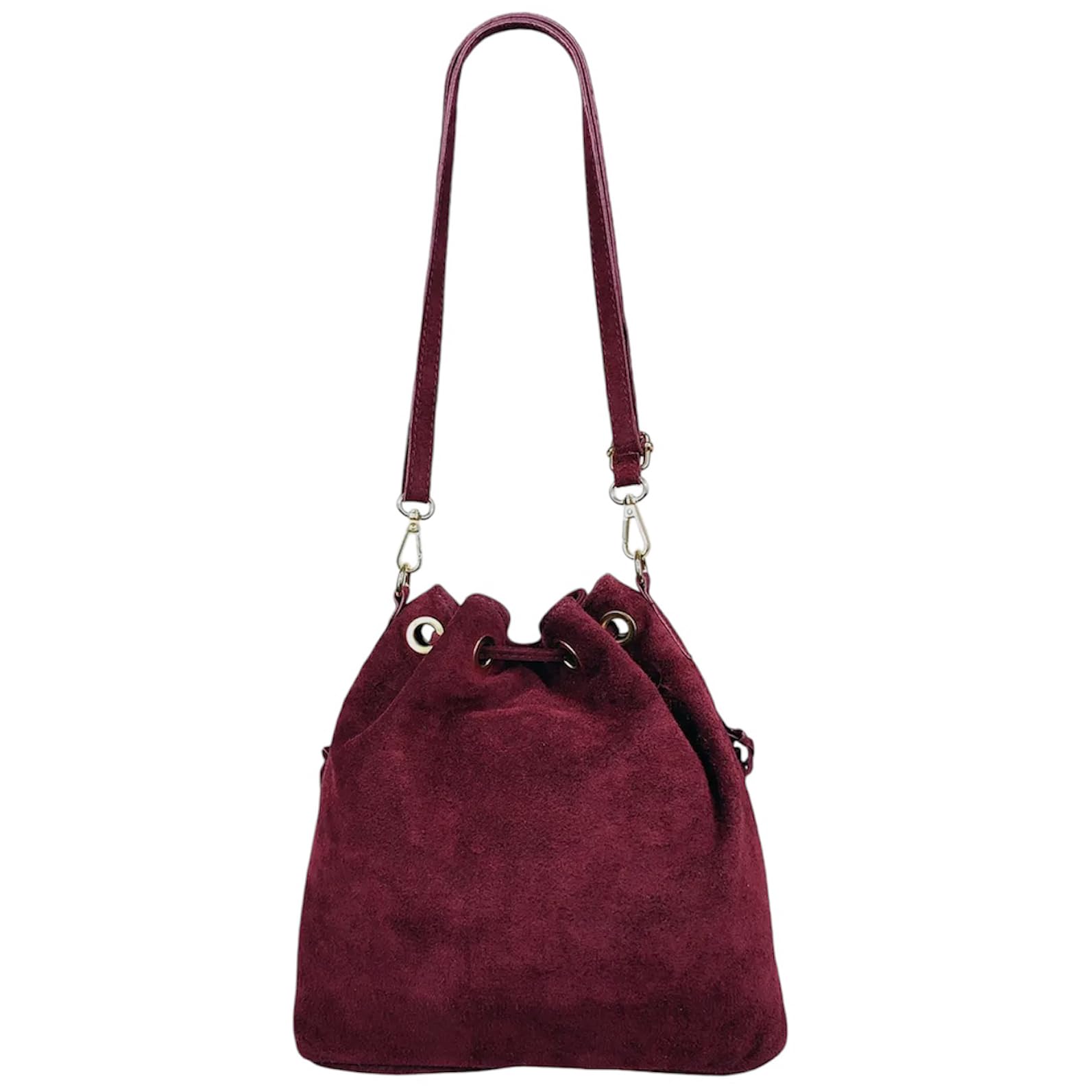 Sac seau en daim avec frange 26 x 13 x 26 cm