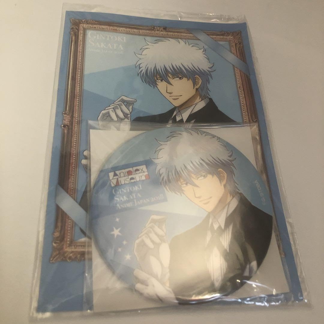 AnimeJapan 2018 銀魂 坂田銀時 缶バッジ ポストカード セット 坂田銀
