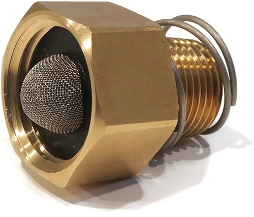 The ROP Shop  Conector de entrada de manguera de jardín de latón, 12 "MPT x 34" FGHT con filtro de cono de malla 50